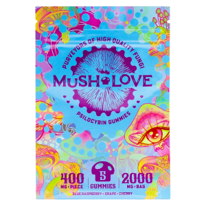Mush Love – Gummies cu zmeură albastră, cireșe și struguri